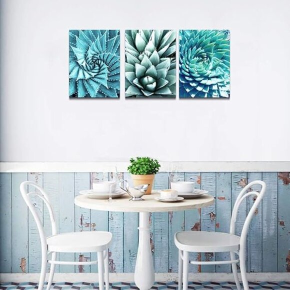 3-Piece Natural Scenery Canvas Wall Art, Succulent/Cactus - Picture 1 of 3